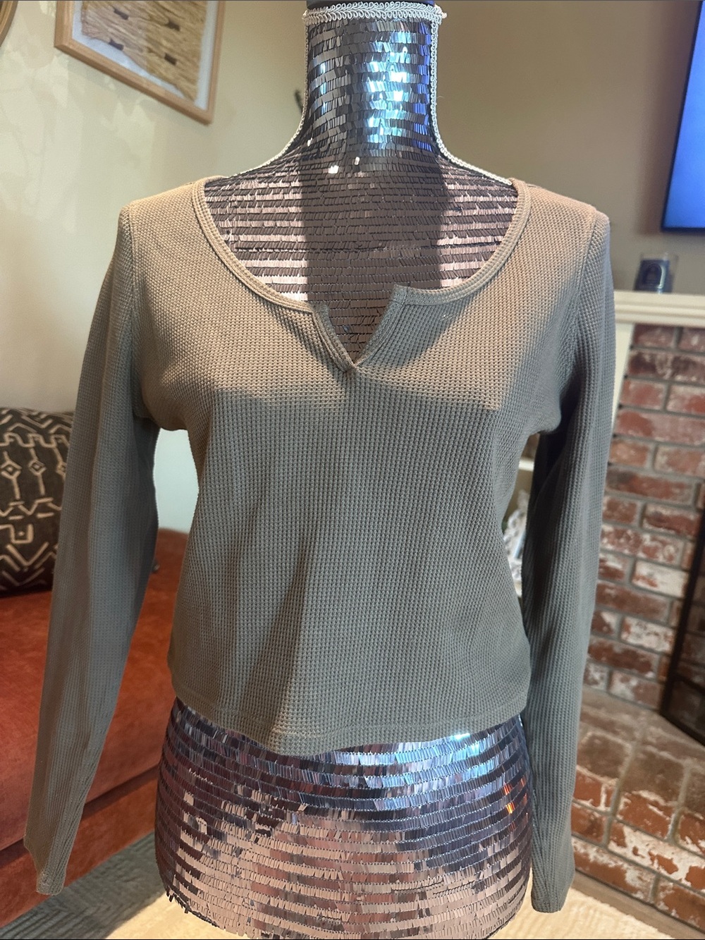 lululemon Women's Ribbed Long Sleeve Top - army green